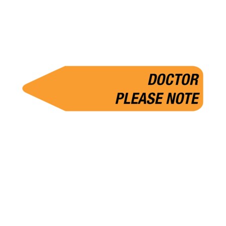 Labeling Flag - Doctor Please Note 9/16 X 2-1/4